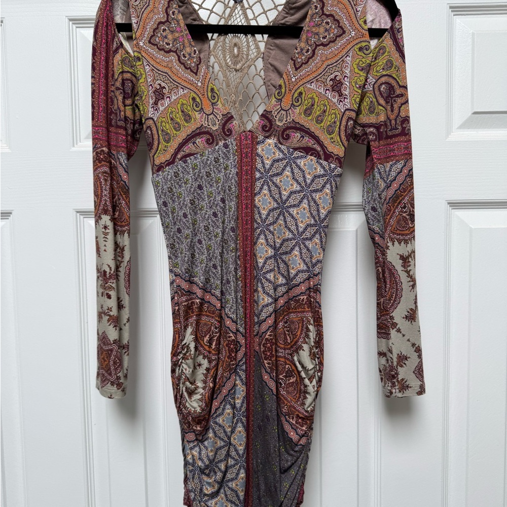 Sky Multicolor Paisley Long Sleeve Dress